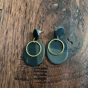 BRAND NEW Black clay earrings